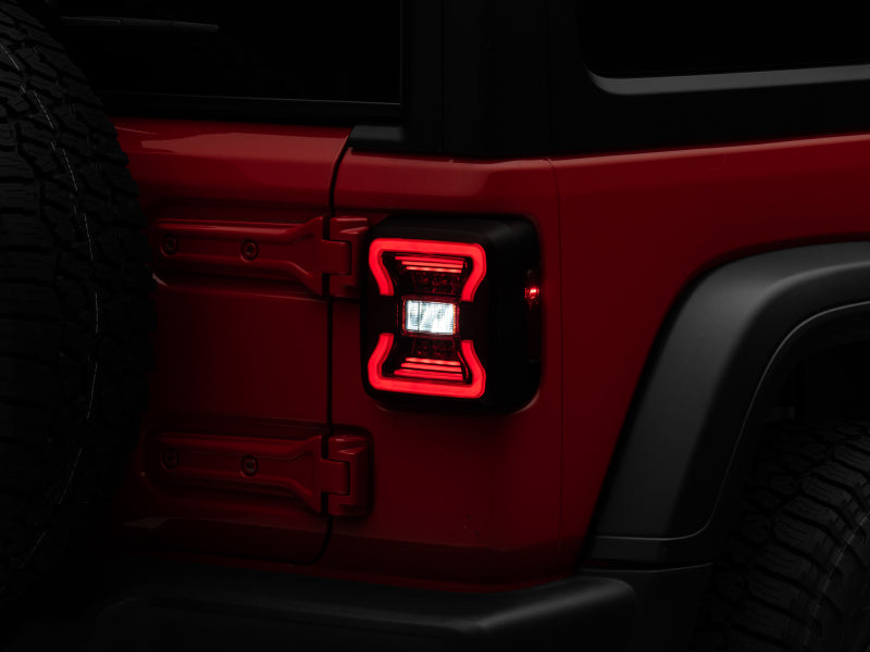 Raxiom 18-22 Jeep Wrangler JL LED Tail Lights- Black Housing - Red Lens Tail Lights Raxiom