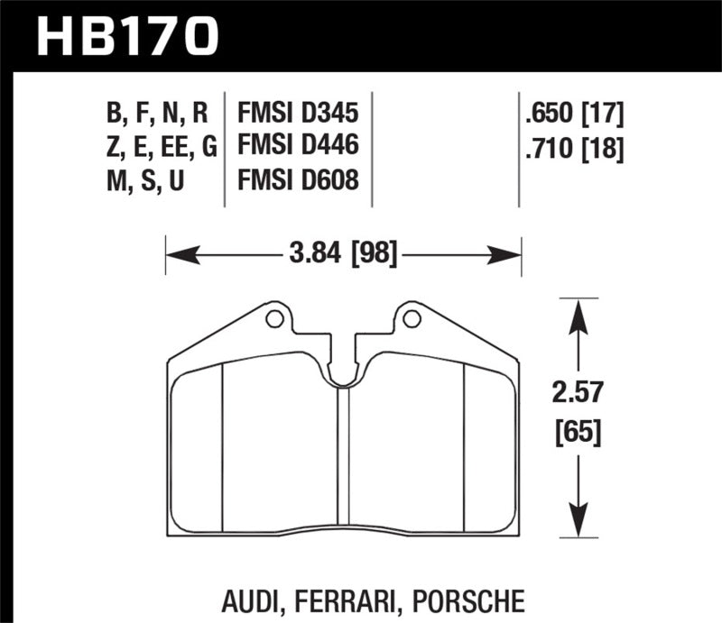 Hawk 79-99 Porsche 911 / 86-95 Porsche 928 / 86-94 Porsche 944 Turbo DTC-60 Race Rear Brake Pads Brake Pads - Racing Hawk Performance