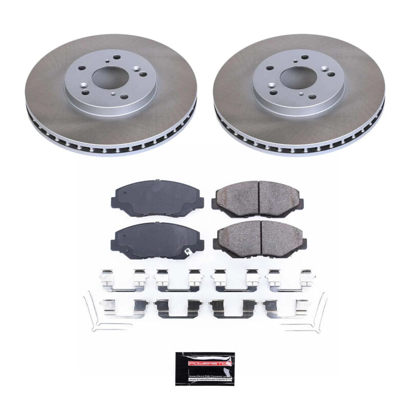 Power Stop 03-08 Honda Pilot Front Semi-Coated Rotor Kit Brake Kits - Performance Blank PowerStop