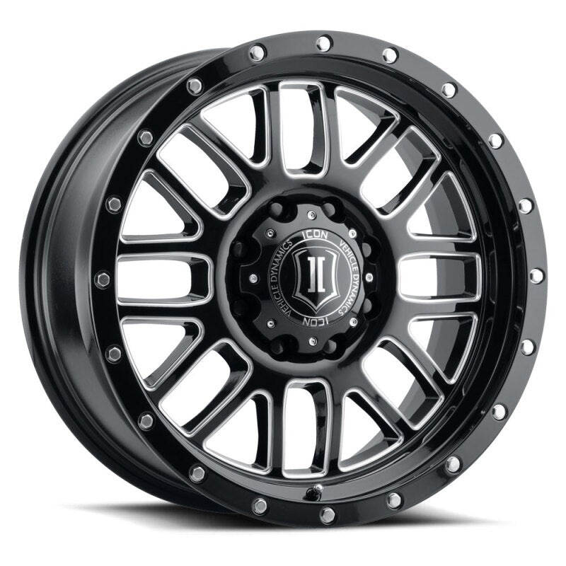 ICON Alpha 20x9 / 6x5.5 / 16mm / 5.625in BS Gloss Black Wheel w/ Milled Windows Wheels - Cast ICON