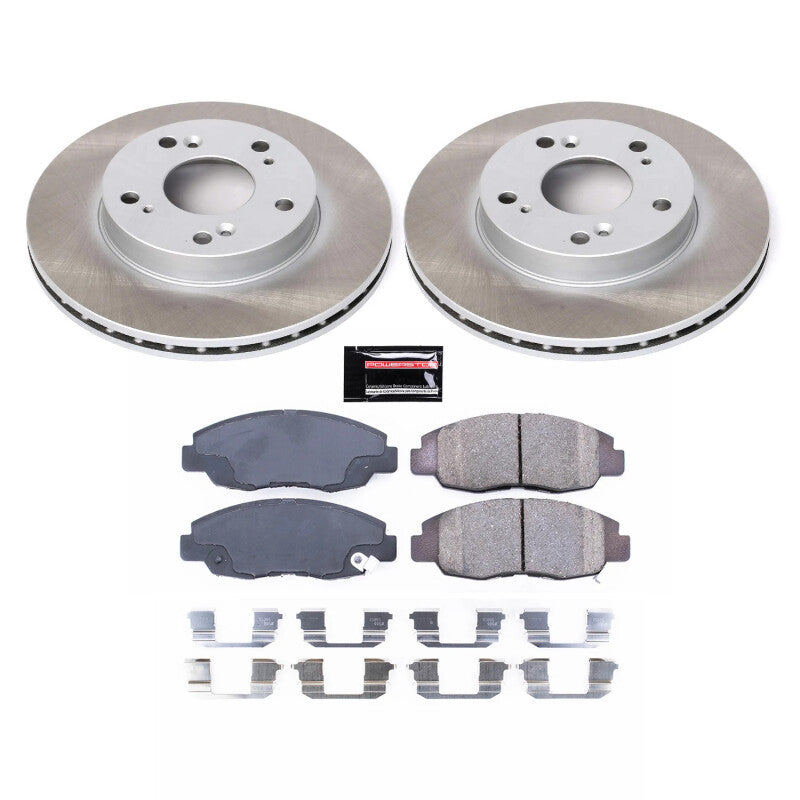 Power Stop 06-11 Honda Civic Front Semi-Coated Rotor Kit Brake Kits - Performance Blank PowerStop