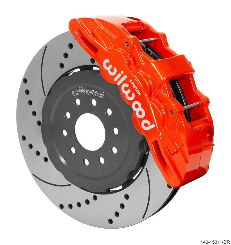 Wilwood SX6R Front Brake Kit 15in SRP Slotted/Drilled Red 05-13 Chevy Corvette Big Brake Kits Wilwood