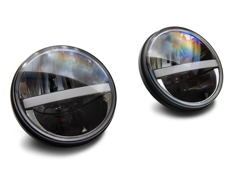 Raxiom 97-18 Jeep Wrangler TJ & JK Axial 7-In LED Headlights w/ DRL - Black Housing (Clear Lens) Headlights Raxiom