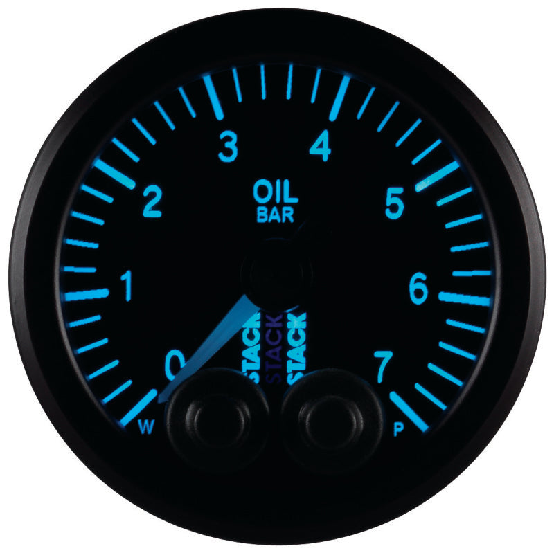Autometer Stack 52mm 0-7 Bar M10 Male Pro-Control Oil Pressure Gauge - Black Gauges AutoMeter
