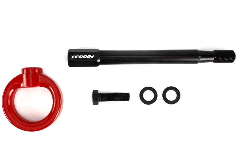PERRIN 08-14 Subaru WRX & STI / 08-11 Impreza / 05-09 Legacy Tow Hook Kit (Front) - Red Tow Hooks Perrin Performance