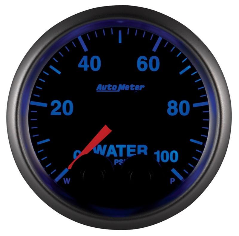 AutoMeter Gauge Water Press 2-1/16in. 100PSI Stepper Motor W/Peak & Warn Elite Gauges AutoMeter