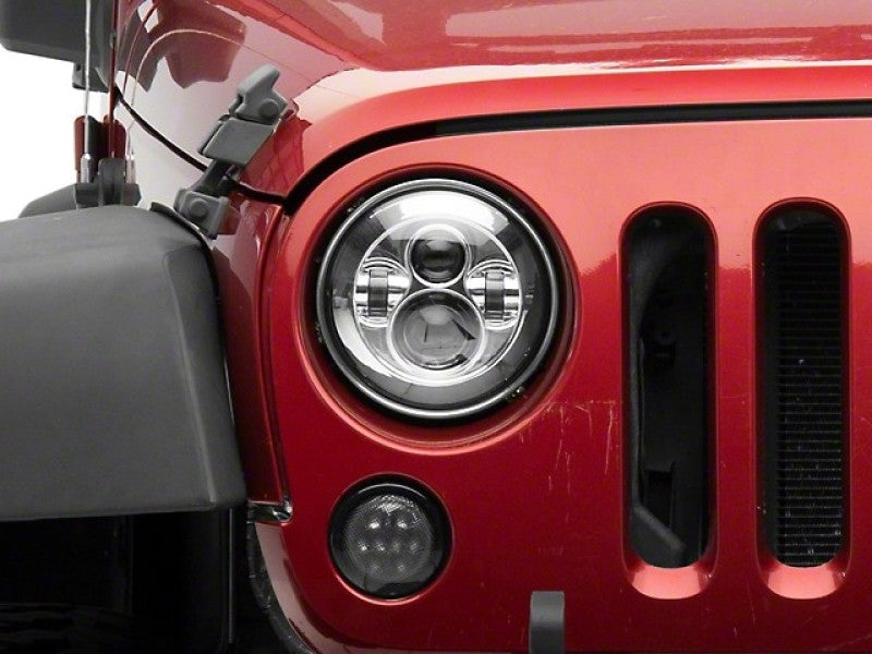 Raxiom 97-18 Jeep Wrangler TJ/JK Axial Series LED Daymaker Headlights- Chrome Housing (Clear Lens) Headlights Raxiom