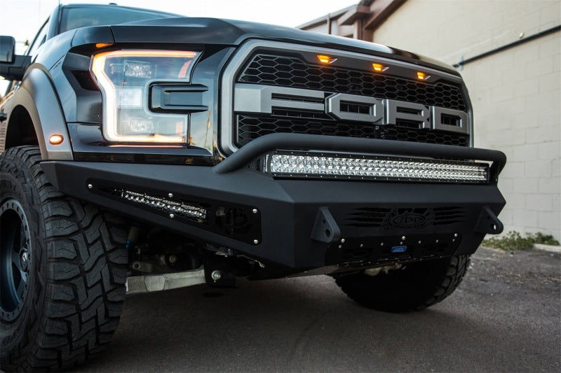 Addictive Desert Designs 17-18 Ford F-150 Raptor HoneyBadger Front Bumper Bumpers - Steel Addictive Desert Designs