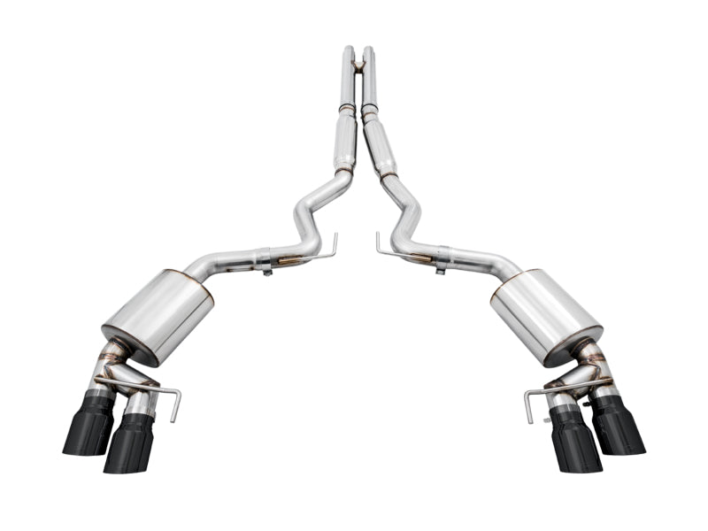 AWE Tuning 2018+ Ford Mustang GT (S550) Cat-Back Exhaust - Touring Edition (Quad Diamond Black Tips) Catback AWE Tuning