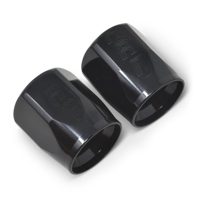 Russell Performance 2-Piece -8 AN Full Flow Swivel Hose End Sockets (Qty 2) - Polished and Black Fittings Russell