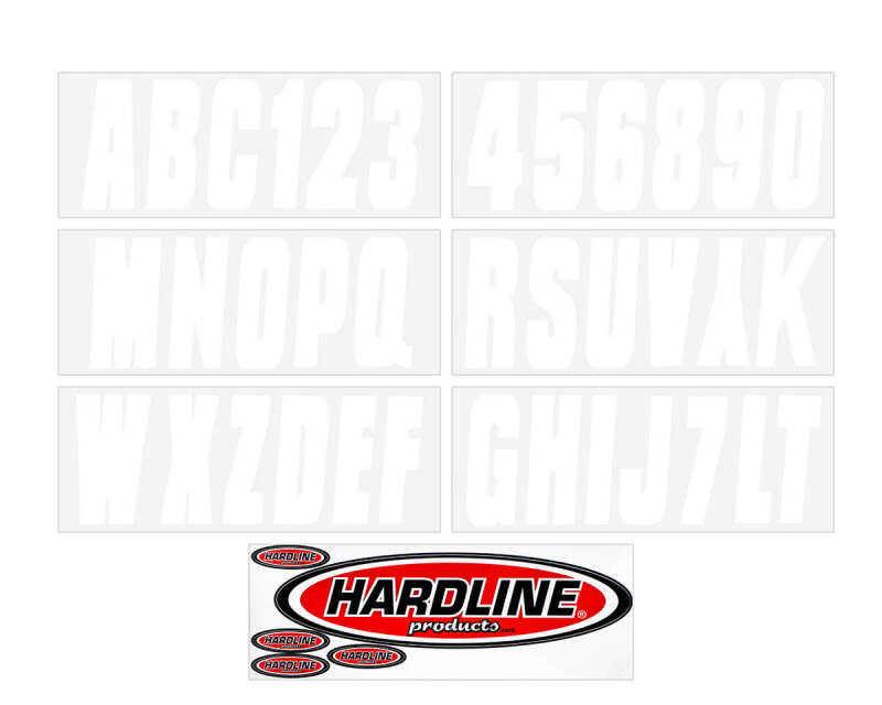 Hardline Boat Lettering Registration Kit 3 in. - 350 White Solid Stickers/Decals/Banners Hardline