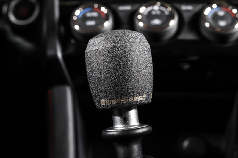 GrimmSpeed Stubby Shift Knob Stainless Steel Black - M12x1.25 Shift Knobs GrimmSpeed