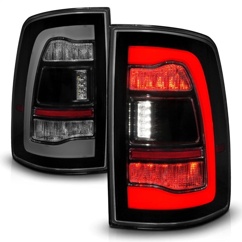 ANZO 09-18 Dodge Ram 1500 Sequential LED Taillights Smoke Black Tail Lights ANZO