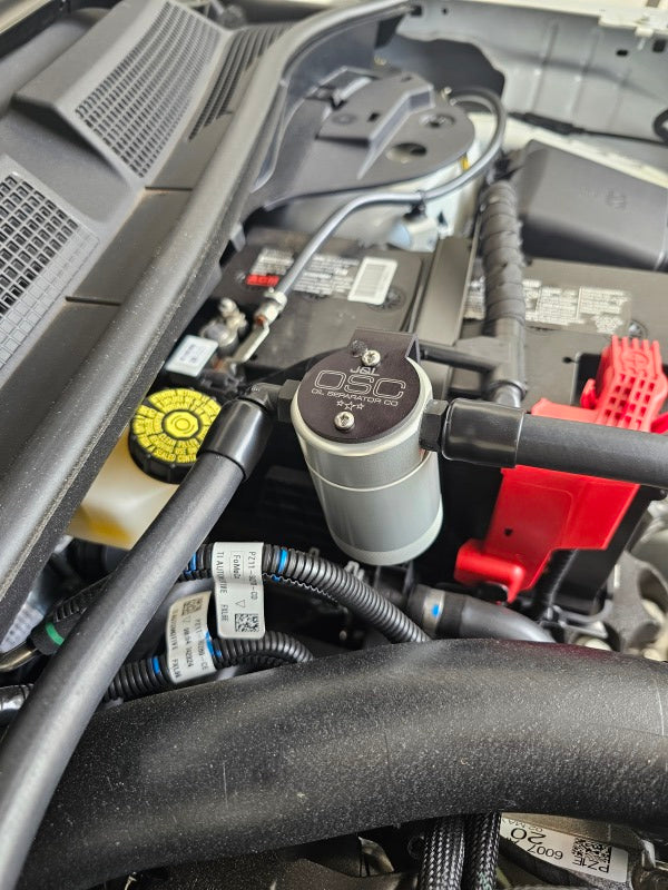 J&L 23-25 Ford Ecoboost 2.0 Oil Separator PCV Side - Clear Anodized Oil Separators J&L