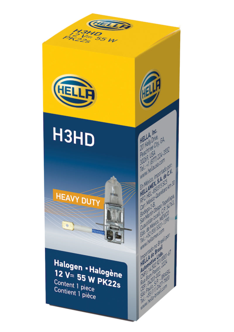 Hella Bulb H3 12V 55W Pk22S T325 Heavy Duty Bulbs Hella