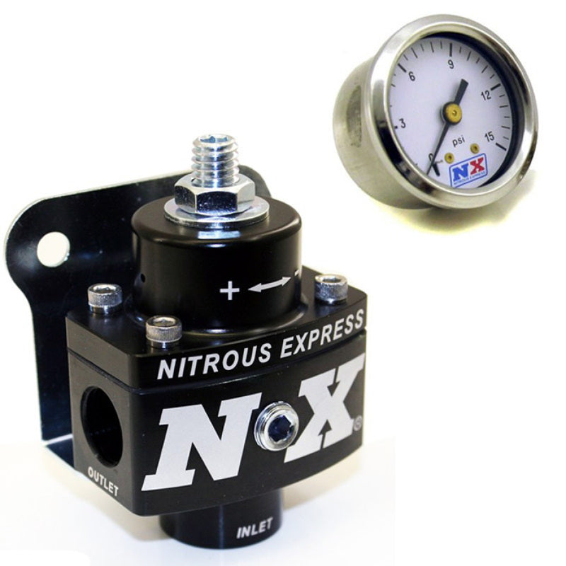 Nitrous Express Fuel Pressure Regulator Non Bypass w/Fuel Pressure Gauge Fuel Pressure Regulators Nitrous Express