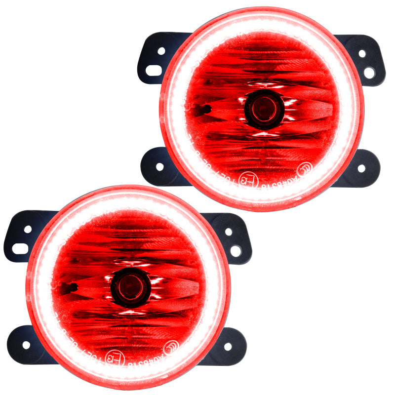 Oracle Lighting 07-09 Jeep Wrangler JK Pre-Assembled LED Halo Fog Lights -Red Fog Lights ORACLE Lighting