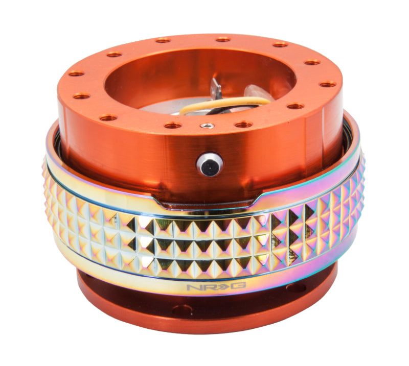 NRG Quick Release Kit - Pyramid Edition - Orange Body / Neochrome Pyramid Ring Quick Release Adapters NRG