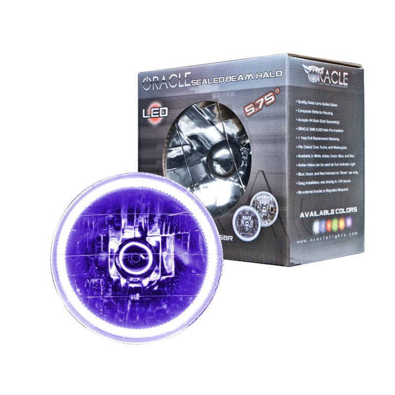 Oracle Pre-Installed Lights 5.75 IN. Sealed Beam - UV/Purple Halo Headlights ORACLE Lighting