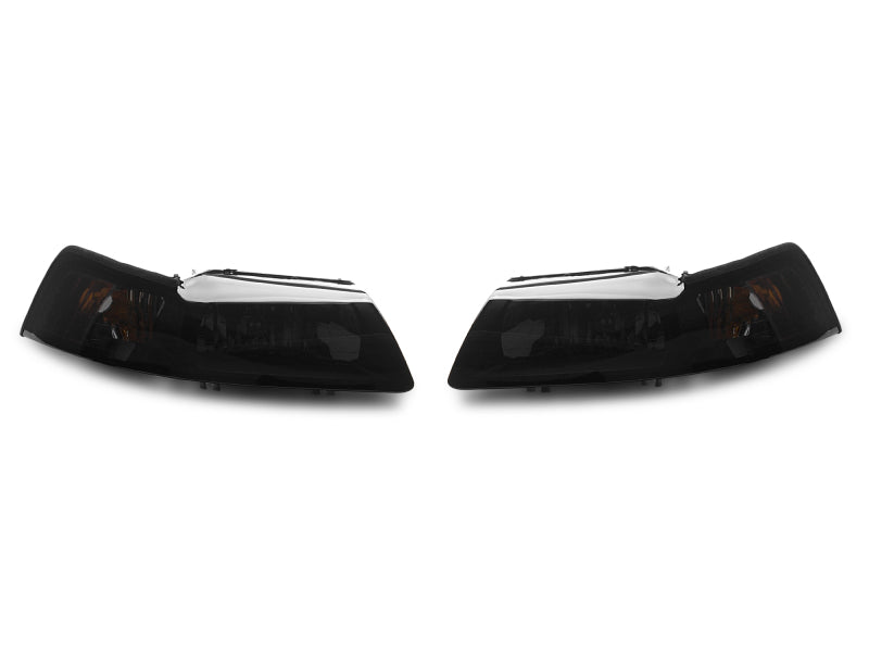 Raxiom 99-04 Ford Mustang Axial Series OE Style Headlights- Black Housing (Smoked Lens) Headlights Raxiom