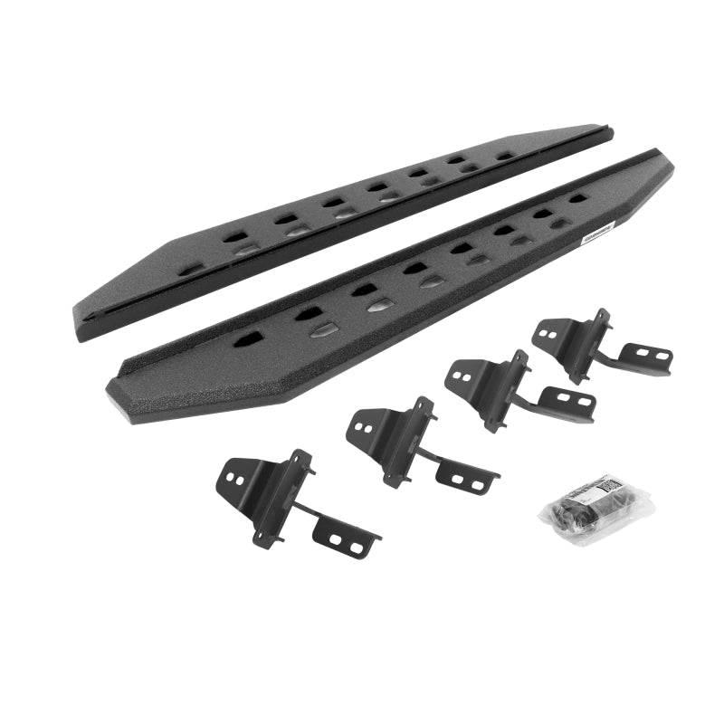 Go Rhino 07-18 Jeep Wrangler JK 2DR RB20 Slim Running Boards Kit (Incl. Brackets) - Bedliner Coating Running Boards Go Rhino