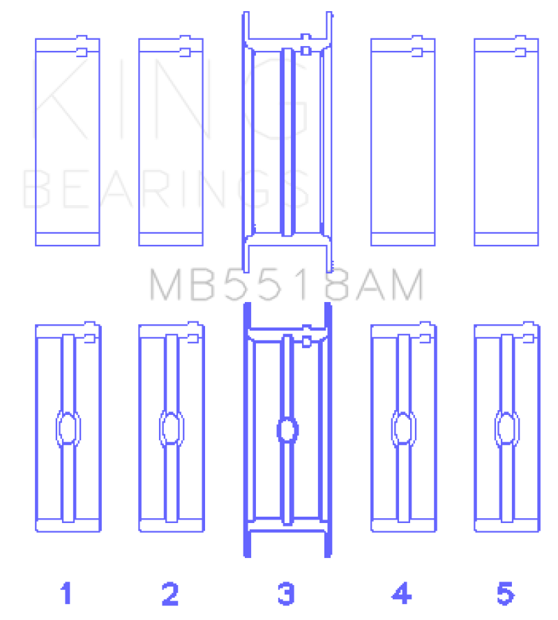 King Engine Bearings AMC / Jeep 390 & 401 (Undersize 0.20IN) Crankshaft Main Bearing Set Bearings King Engine Bearings