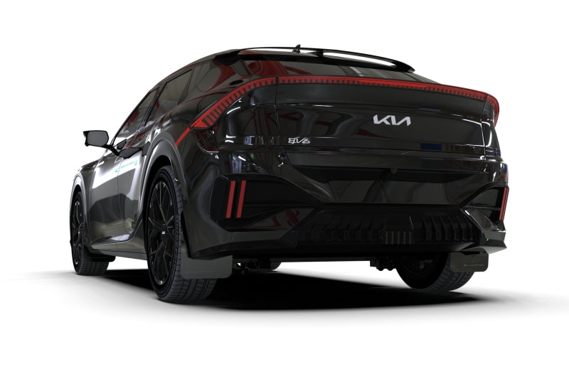Rally Armor 25-26 Kia EV6 Base Light/GT/GT-Line Black Mud Flap - White Logo Mud Flaps Rally Armor