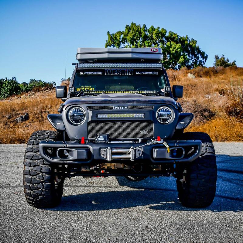 Westin 2018-2021 Jeep JL Wrangler (2dr/4dr) WJ2 Winch Tray - Black Bumpers - Steel Westin