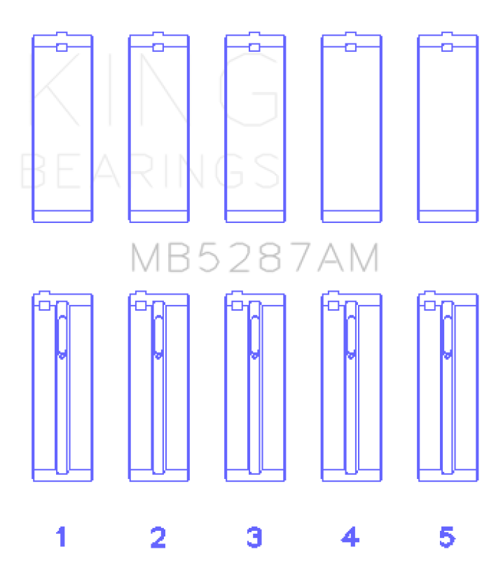 King Engine Bearings Toyota 1ZZ-FE Main Bearing Set - Size STD Bearings King Engine Bearings