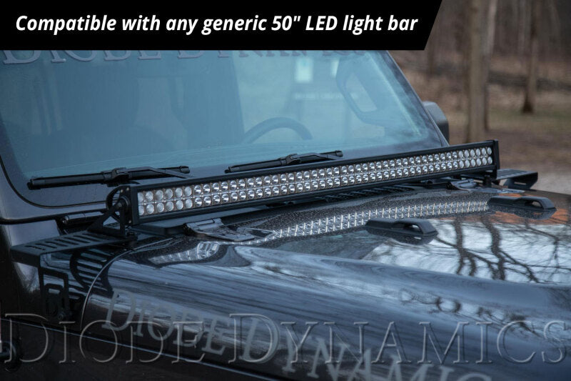 Diode Dynamics 18-21 Jeep JL Wrangler/Gladiator SS50 Hood LED Light Bar Kit - White Combo Light Bars & Cubes Diode Dynamics