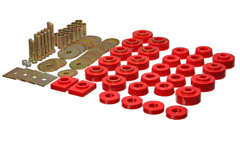 Energy Suspension Body Mount Set - Red Bushing Kits Energy Suspension