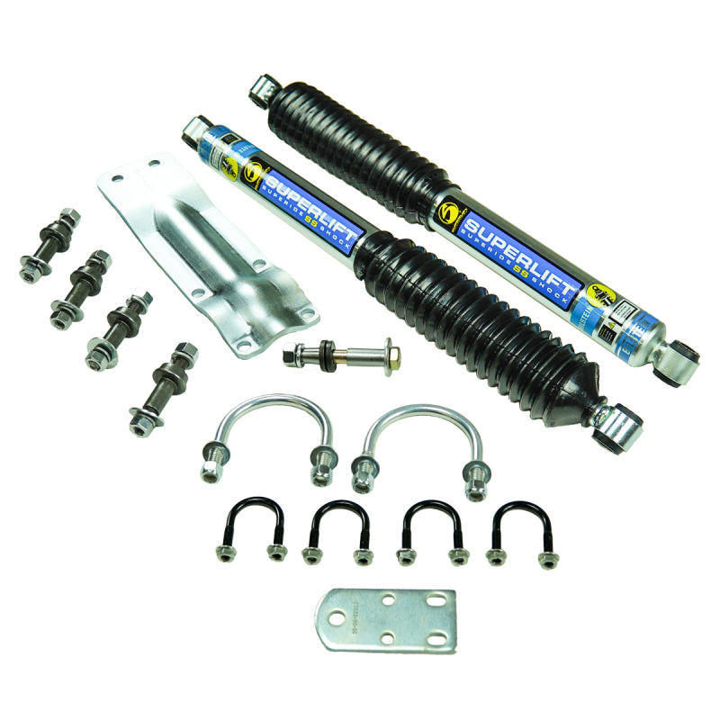 Superlift 73-91 GM 1/2 Ton 4WD Vehicles Solid Axle Dual Steering Stabilizer Kit w/ SS Shocks by BIL Steering Stabilizer Superlift