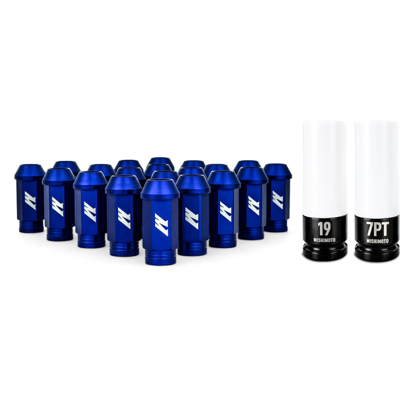 Mishimoto Aluminum Locking Lug Nuts M12x1.5 20pc Set Blue Lug Nuts Mishimoto