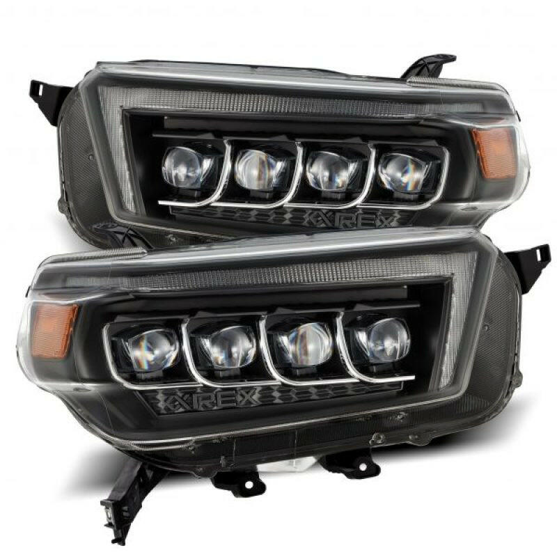 AlphaRex 10-13 Toyota 4Runner NOVA LED Projector Headlights Plank Style Black w/Seq Signal/DRL Headlights AlphaRex