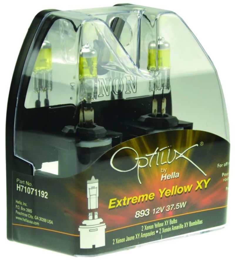 Hella Optilux 893 12V 37.5W Extreme Yellow Bulbs (Pair) Bulbs Hella