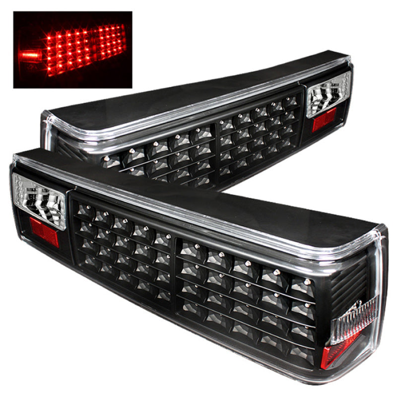 xTune Ford Mustang 87-93 LED Tail Lights Black ALT-ON-FM87-LED-BK Tail Lights SPYDER