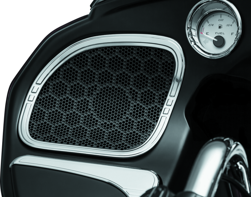 Kuryakyn Tri-Line Speaker Accents For Road Glide Chrome Air Filters - Direct Fit Kuryakyn