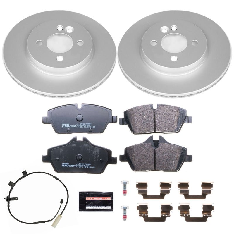 Power Stop 11-16 Mini Cooper Front Euro-Stop Brake Kit Brake Kits - OE PowerStop