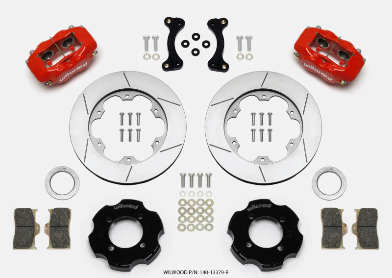 Wilwood Forged Dynalite Front Hat Kit 11.00in GT Rotor Red 95-05 Miata Big Brake Kits Wilwood