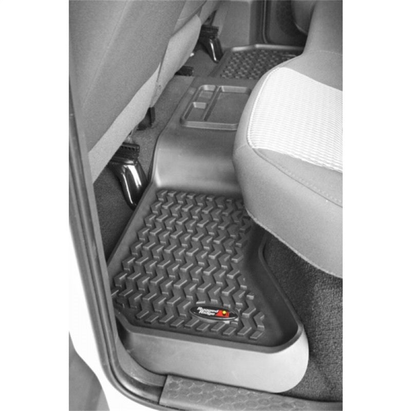 Rugged Ridge Floor Liner Rear Black 2002-2018 Dodge Ram 1500 Quad Cab Floor Mats - Rubber Rugged Ridge