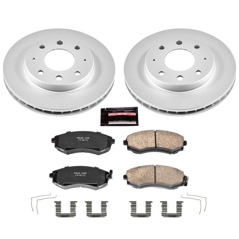 Power Stop 98-01 Hyundai Elantra Front Z17 Evolution Geomet Coated Brake Kit Brake Kits - Performance Blank PowerStop