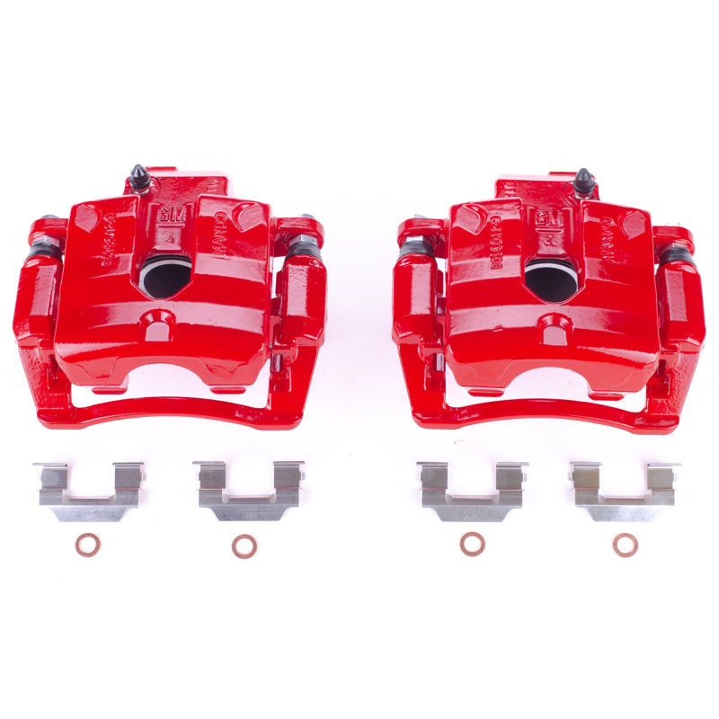 Power Stop 2008 Cadillac CTS Rear Red Calipers w/Brackets - Pair Brake Calipers - Perf PowerStop