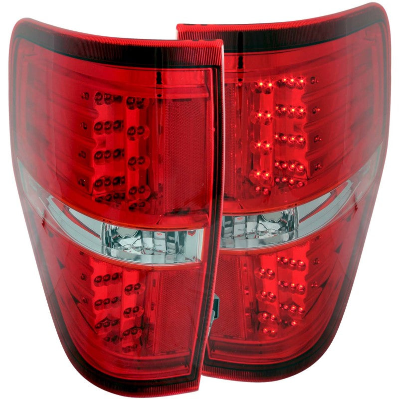 ANZO 2009-2014 Ford F-150 LED Taillights Red/Clear Tail Lights ANZO