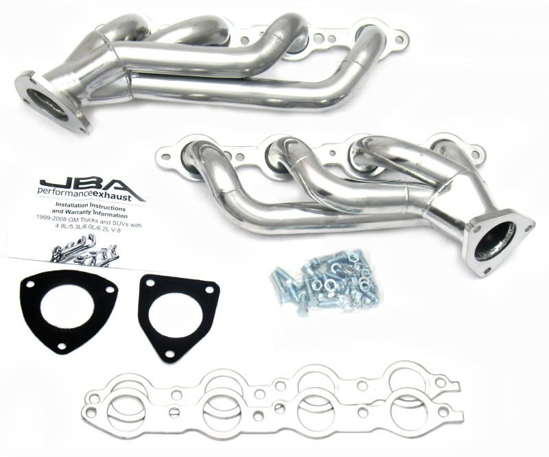 JBA 03-06 GM Truck 6.0L LS w/o EGR 1-5/8in Primary Silver Ctd Cat4Ward Header Headers & Manifolds JBA
