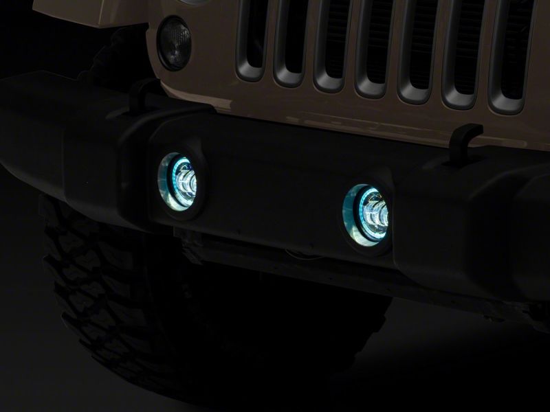 Raxiom 07-18 Jeep Wrangler JK Axial Series 4-In LED Fog Lights w/ RGB Halo Headlights Raxiom