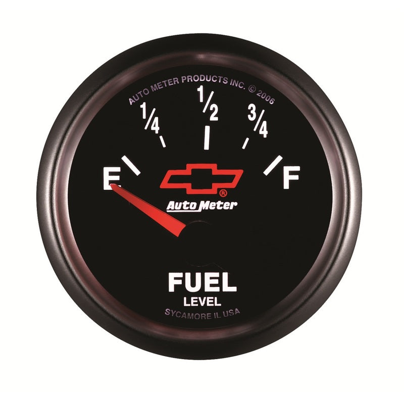 Autometer GM Bowtie Black 2-1/16 Fuel Level, 0-90 , Air-Core 8-18V Gauges AutoMeter