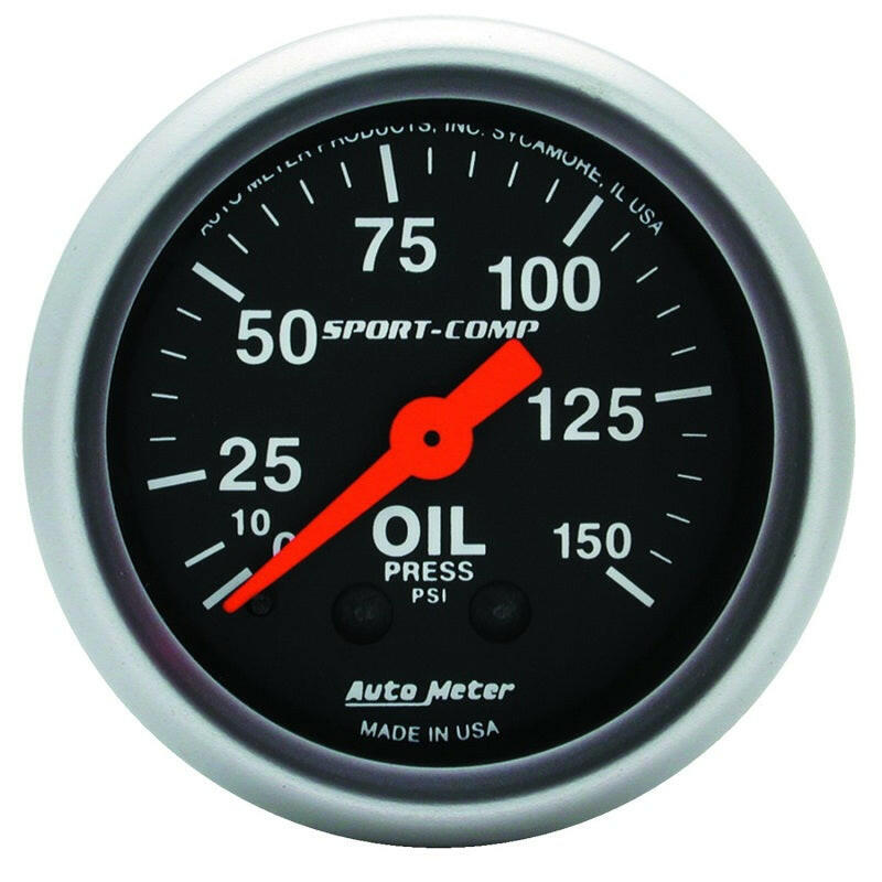 Autometer Sport Comp 52mm Mechanical 0-150 PSI Oil Pressure Gauge Gauges AutoMeter
