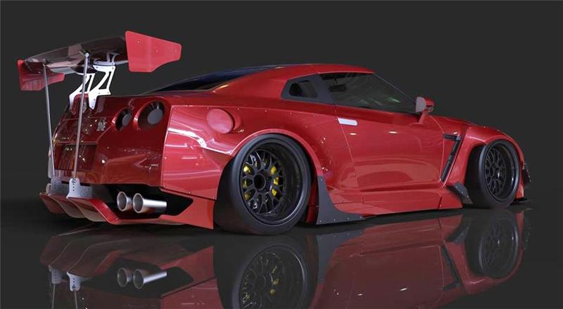 GReddy 09+ Nissan GT-R R35 Rocket Bunny GT-Wing (Rods) Spoilers GReddy