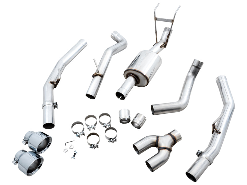 AWE Tuning 09-18 RAM 1500 5.7L (w/Cutouts) 0FG Dual Rear Exit Cat-Back Exhaust - Chrome Silver Tips Catback AWE Tuning