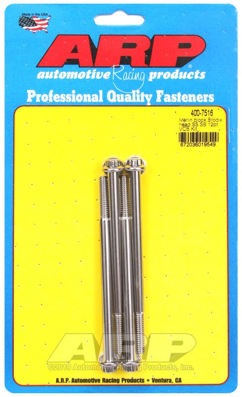 ARP Merlin Block BRodix Head SB 12pt Valve Cover Bolt Kit Hardware Kits - Other ARP